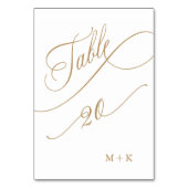 Gouden Luxe Kalligrafie Bruiloft Nummer 20, Kaart (Voorkant)