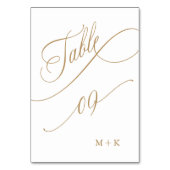 Gouden Luxe Kalligrafie Bruiloft Nummer 9, Kaart (Voorkant)