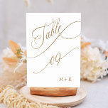 Gouden Luxe Kalligrafie Bruiloft Nummer 9, Kaart<br><div class="desc">Tabel 9. Controleer alle beschikbare nummers. | Luxe en elegante swirly kalligrafie trouwtafel nummer met uw initialen. Voor meer geavanceerde aanpassing van dit ontwerp,  klikt u op de BLUE DESIGN TOOL BUTTON hierboven!</div>