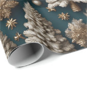 Gouden Luxe Kerst Wrapping Papier (Rol Hoek)