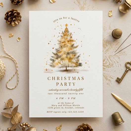 Gouden Luxe Kerstfeest Kaart