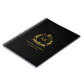 Gouden Luxe Kroon Monogram   Notitieboek (Linkerzijde)