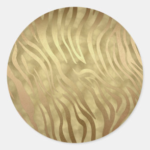 Gouden Luxe Luxueuze Zebra Jungle Safari Glam Ronde Sticker