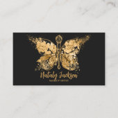 Gouden luxe make-up vlinder visitekaartje (Voorkant)