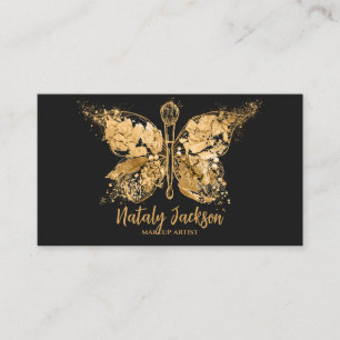 Gouden luxe make-up vlinder visitekaartje