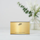 Gouden Luxe Modern Look Glamour Sjabloon Elegant Visitekaartje (Staand voorkant)