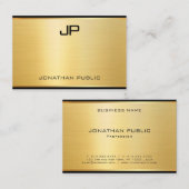 Gouden Luxe Modern Look Glamour Sjabloon Elegant Visitekaartje (Voorkant / Achterkant)
