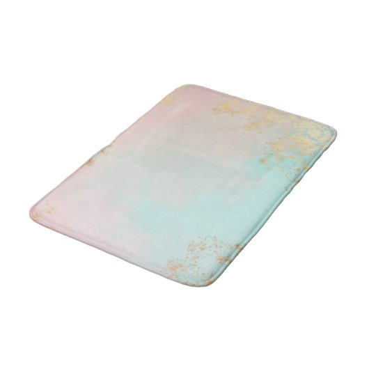 Gouden Luxe Moderne Blush Roze Zachte Mint Collect Badmat (Gekanteld)