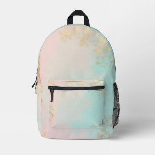 Gouden Luxe Moderne Blush Roze Zachte Mint Collect Bedrukte Rugzak