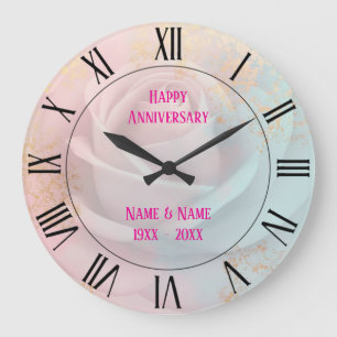 Gouden Luxe Moderne Blush Roze Zachte Mint Collect Grote Klok