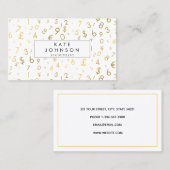 Gouden luxe nummer & valutasymbolen Accountant Visitekaartje (Voorkant / Achterkant)