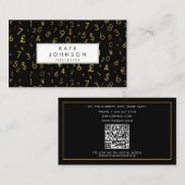 Gouden luxe nummer & valutasymbolen Influencer Visitekaartje (Voorkant / Achterkant)