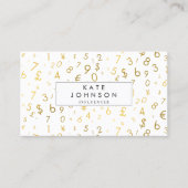 Gouden luxe nummer & valutasymbolen Influencer Visitekaartje (Voorkant)