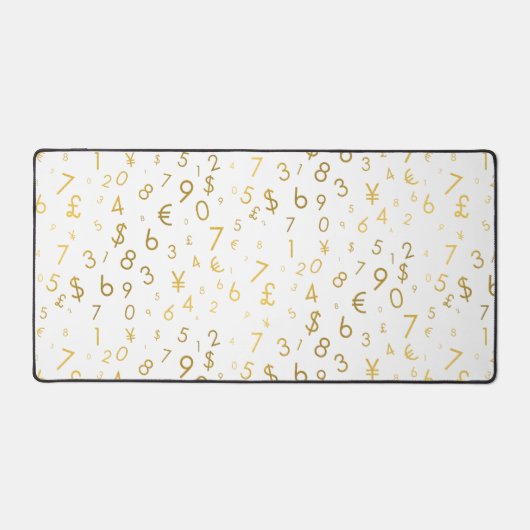 Gouden luxe nummers & valutasymbolen Patroon Bureaumat (Voorkant)