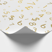 Gouden luxe nummers & valutasymbolen Patroon Cadeaupapier (Hoek)