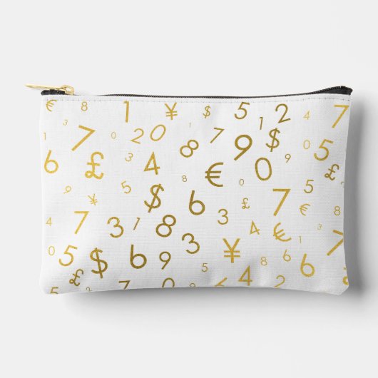 Gouden luxe nummers & valutasymbolen Patroon Etui (Voorkant)