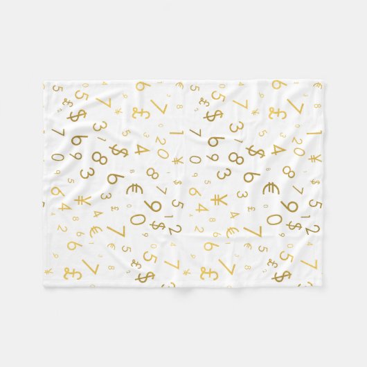 Gouden luxe nummers & valutasymbolen Patroon Fleece Deken (Voorkant (Horizontaal))