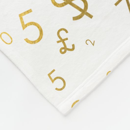 Gouden luxe nummers & valutasymbolen Patroon Fleece Deken (Hoek)