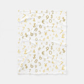 Gouden luxe nummers & valutasymbolen Patroon Fleece Deken (Voorkant)