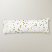 Gouden luxe nummers & valutasymbolen Patroon Lichaamskussen (Achterkant)