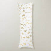 Gouden luxe nummers & valutasymbolen Patroon Lichaamskussen (Voorkant Verticaal)