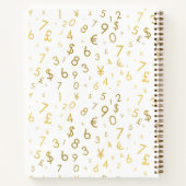 Gouden luxe nummers & valutasymbolen Patroon Notitieboek (Achterkant)