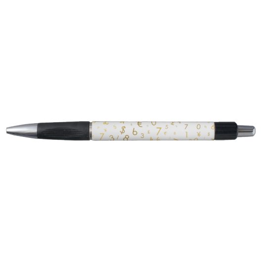 Gouden luxe nummers & valutasymbolen Patroon Pen (Voorkant)