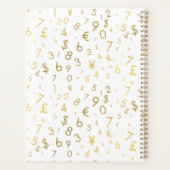 Gouden luxe nummers & valutasymbolen Patroon Planner (Achterkant)