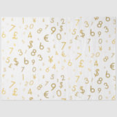 Gouden luxe nummers & valutasymbolen Patroon Tissuepapier (Voorkant)