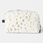 Gouden luxe nummers & valutasymbolen Patroon Toilettasje (Voorkant)