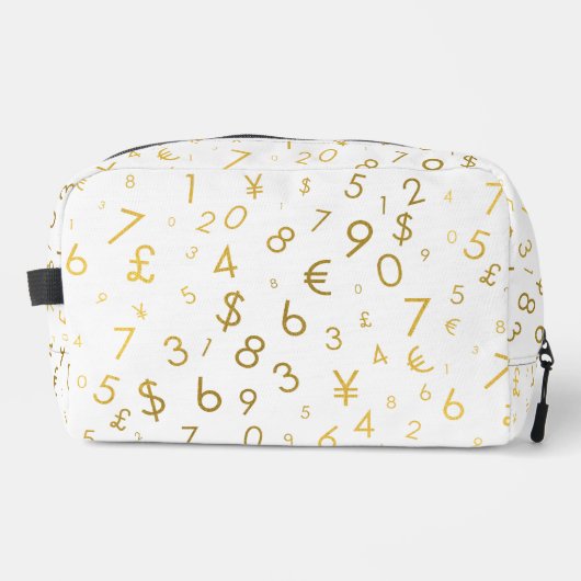 Gouden luxe nummers & valutasymbolen Patroon Toilettasje (Voorkant)