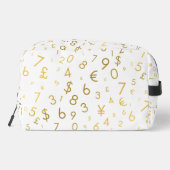 Gouden luxe nummers & valutasymbolen Patroon Toilettasje (Achterkant)