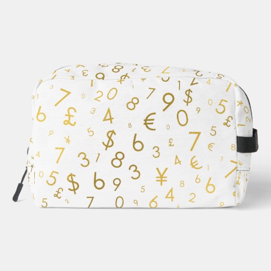 Gouden luxe nummers & valutasymbolen Patroon Toilettasje (Achterkant)