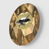 Gouden Luxe Schoonheid Glam Glitters Drup Druppend Grote Klok (Hoek)