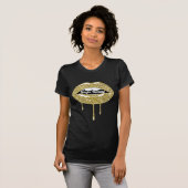 Gouden Luxe Schoonheid Glam Glitters Drup Druppend T-shirt (Voorkant volledig)