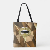 Gouden Luxe Schoonheid Glam Glitters Drup Druppend Tote Bag (Achterkant)