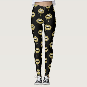 Gouden Luxe Schoonheid Glam Goud Drip Druppende Li Leggings