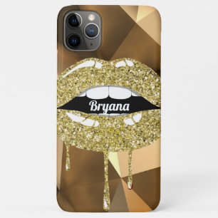 Gouden Luxe Schoonheid Glitter Druppelende Lippen Case-Mate iPhone Case