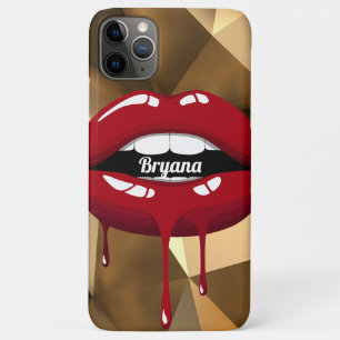 Gouden Luxe Schoonheid Rode Drup Druppende Lippen Case-Mate iPhone Case