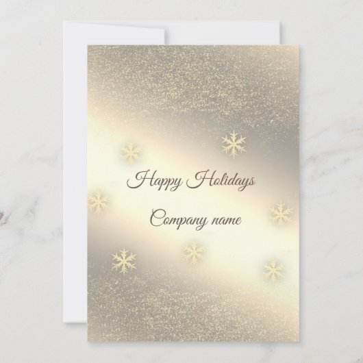 Gouden luxe sneeuwvlokken oudejaarsfeest kaart (Achterkant)