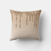 Gouden Luxe Sparkle Glitter Monogram Kussen (Achterkant)