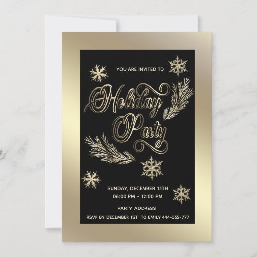 Gouden luxe typografie corporate Holiday party Kaart (Voorkant)