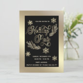 Gouden luxe typografie corporate Holiday party Kaart (Staand voorkant)