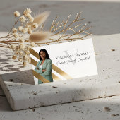 Gouden Luxe Vastgoedmakelaar Foto Monogram Luxe Visitekaartje