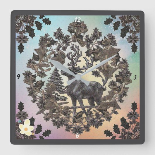 "Gouden Luxe" Vierkante Klok (Voorkant)