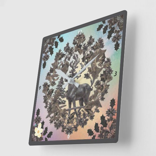 "Gouden Luxe" Vierkante Klok (Hoek)