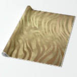 Gouden Luxe Weelderige Zebra Jungle Safari Glamour Cadeaupapier<br><div class="desc">aangepast inpakpapier</div>
