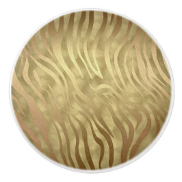 Gouden Luxe Weelderige Zebra Jungle Safari Glamour Keramische Knop