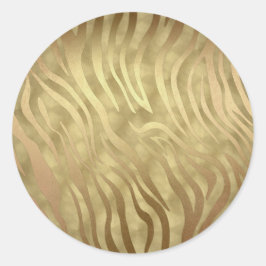 Gouden Luxe Weelderige Zebra Jungle Safari Glamour Ronde Sticker