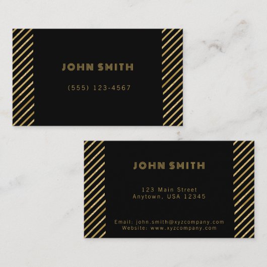 Gouden luxe zakelijke oplossingen visitekaartje (Voorkant / Achterkant)